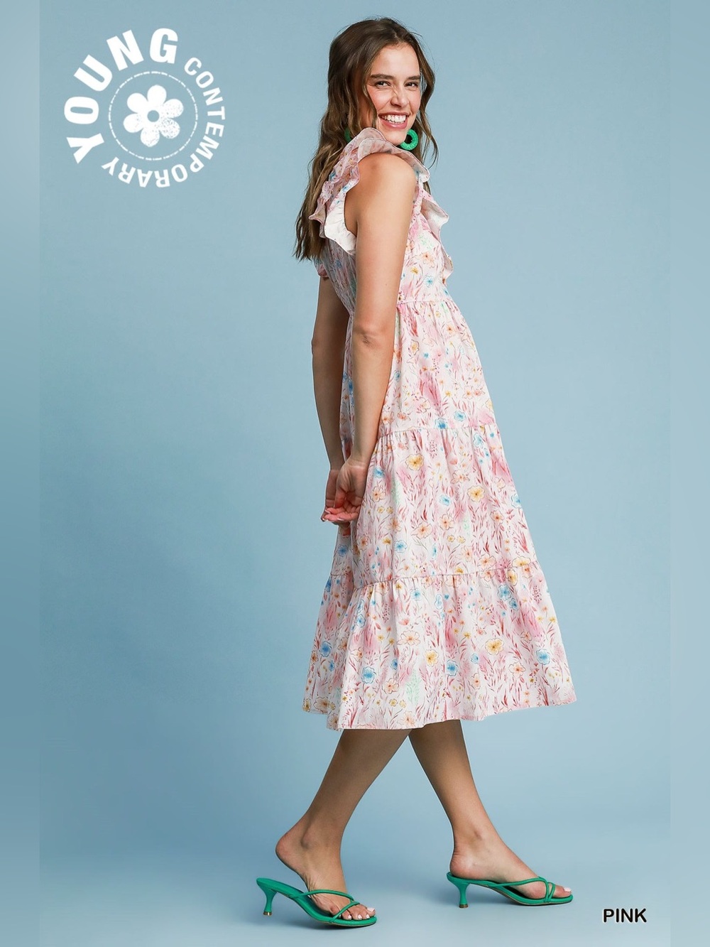 Umgee Watercolor Fun Dress - Picture 3 of 4